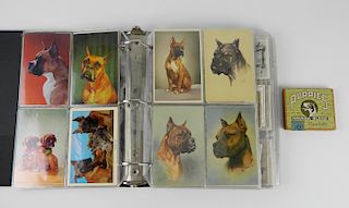 Lot of Dog themed postcards and cigarette cards