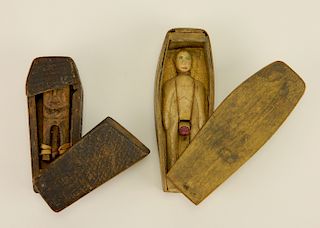 2 Folk Art Erotic Coffins