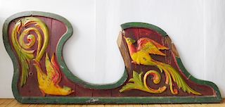 Vintage wood side panel from a Carousel