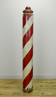 Vintage wood barber pole