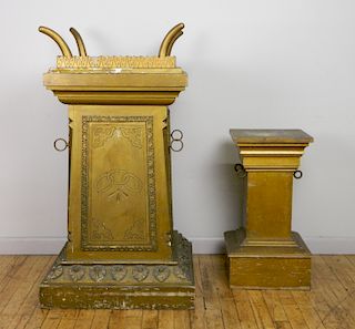 2 Odd Fellows ceremonial pedestals