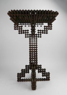 Tramp Art 'Crown of Thorns' table