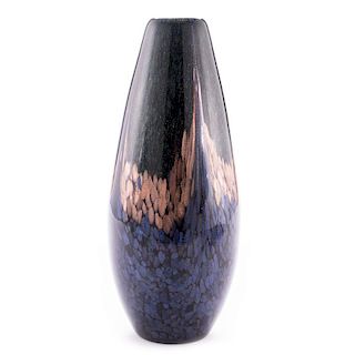 A large art glass vase.