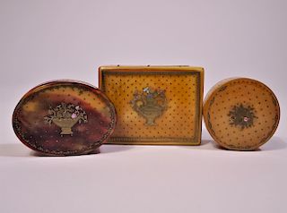 Group of 3 Enameled Boxes