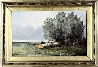 Eugene Ciceri (French 1813-1890) Oil on Board