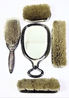 (5) Pc Antique Sterling Grooming Accessories