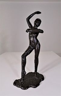 After Edgar Degas Bronze Statue of Ballet Dancer