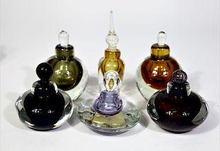 Collection of 6 Glass Perfume Bottles