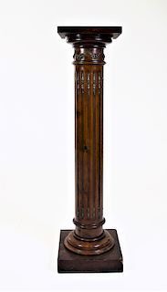 Large Carved Decorative Wood Column Pedestal