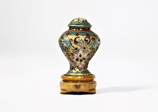 Diminutive Cloisonne Gilt Vase