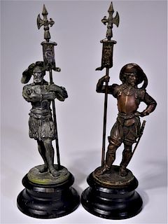 Pair of Bronze Spanish Conquistador Sculptures