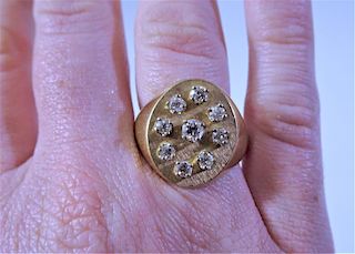 Antique Sicilian Diamond 14k Gold Ring ca.1880