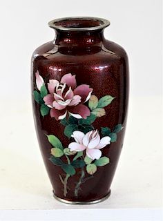 Japanese Red Cloisonné  Vase