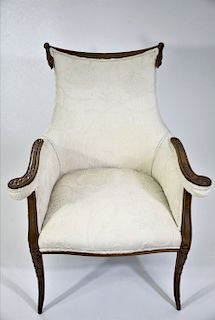 French Ivory  Rococo Carved Chair