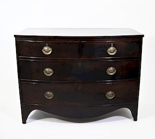 American Hepplewhite Style Bowfront 4 Drawer Chest