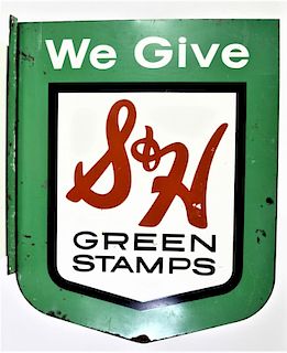 S&H "We Give Green Stamps" Flange Sign