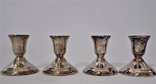 Set of 4 Weighted Sterling Candlesticks
