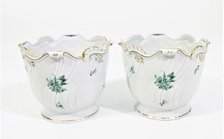 Pair of Hungarian Porcelain Cache Pots