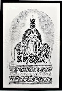 Temple Rubbing on Rice Paper, Seated Buddha