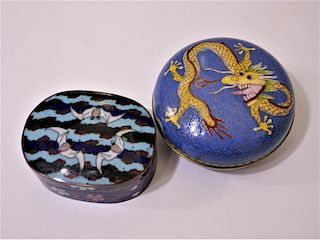 (2) Chinese Cloisonné Containers