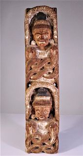 Antique Indian Temple Wood Carving