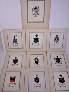 10 Original Hand-Painted Family Coat of Arms