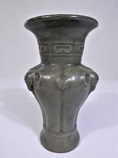 Chinese Green Crackleware Vase