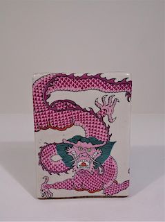 Chinese Imperial Dragon Porcelain Pillow