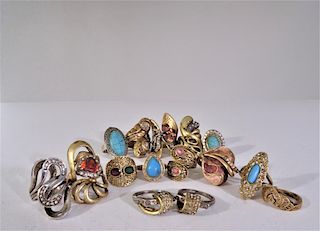 (15) Inset Colored Jewel Rings