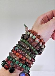 (12) Multi-Colored Beaded Bracelets