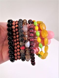 (8) Multi-Colored Beaded Bracelets