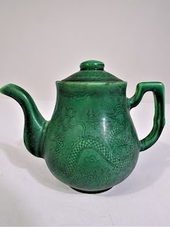 Chinese Green Dragon Tea Pot