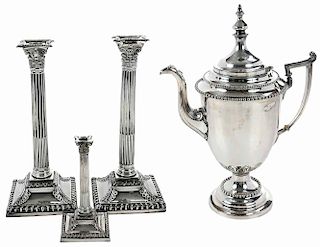 Four Pieces Silver Plate