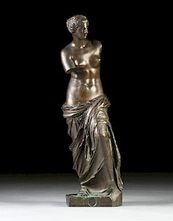 A FRENCH BRONZE VENUS DE MILO, AFTER THE ANTIQUE, BY THE RICHARD, ECK & DURAND FOUNDRY, 1838-1844,