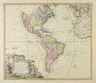 AN ANTIQUE MAP, "Americæ Mappa Generalis," 1746,