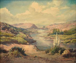 JOHN ORTH (German/American 1889-1976) A PAINTING, "Palo Duro Canyon," 1923-1938,