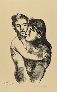 HERMANN MAX PECHSTEIN (German 1881-1955) A LITHOGRAPH, "Mutter und Sohn" or "Mutter mit Kind," 1945,