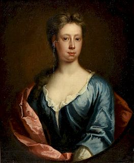 school of PETER LELY (Dutch/English 1618-1680) A PAINTING, "Portrait of a Lady," LATE 17TH/EARLY 18TH CENTURY,