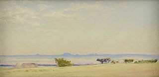 FRANK REAUGH (American/Texas 1860-1945) A DRAWING, "Quitaque Park from Cap Rock," 1930,