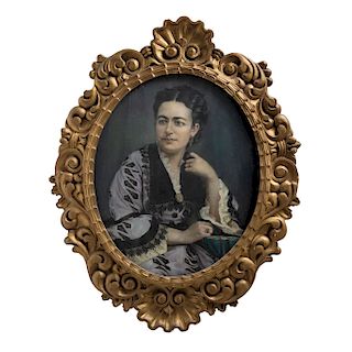 PORTRAIT OF DOÑA ELENA GARCÍA GRANADOS DE LANDEROS. MEXICO, 19TH CENTURY. Pastel on paper. 