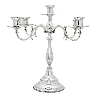 CHANDELIER. MEXICO, 20TH CENTURY. Sterling 0.925 Silver. Smooth design with vegetal details. 
