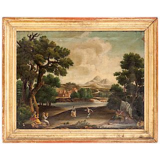 COUNTRY LANDSCAPE. END OF THE 18TH CENTURY. German School. 