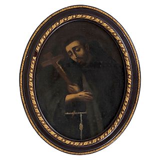 SAINT FRANCIS OF ASSISI. MEXICO, 19TH CENTURY. Oil on canvas. 