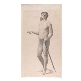 ADRIÁN DE UNZUETA (MEXICO, 1865-?) A PAIR OF MALE NUDES. Charcoal and graphite on paper. Signed. Quantity: 2