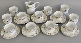 Bernardaud limoges "Paris"set to include twelve cups, eight saucers, and one creamer. total count: 21