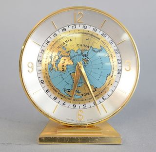 Cartier World time clock, no. 289 movement by Concord Swiss, 1960's with back marked "International Industrial Conference 1965 Henry...