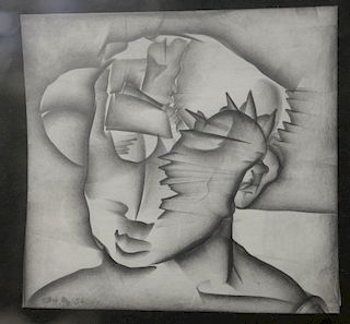 James Mathers (B 1964), pencil on paper, Abstracted Head, signed and dated lower left "James Mathers 86", sight size 6 1/4" x 6 1/2".