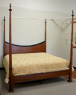 King sized continental four poster bed. ht. 99 in., wd. 84 in.