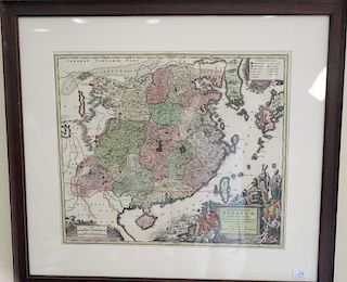 Matthew Seutter map, colored copper engraved map, Opulentissimum Sinarum, map of China, Korea and part of Japan, Circa 1740. sight s...