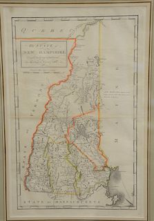 Three maps, colored engraved maps, the State of Massachusetts, New Hampshire by Samuel Lewis 1813, Rhode Island by Caleb Harris. sig...